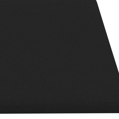 Væghovedgærde - 12 paneler 60 × 15 cm i sort stof