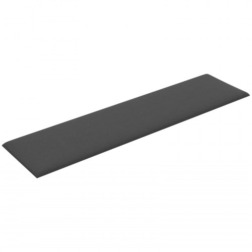 Væghovedgærde - 12 paneler 60 × 15 cm, mørkegrå stof