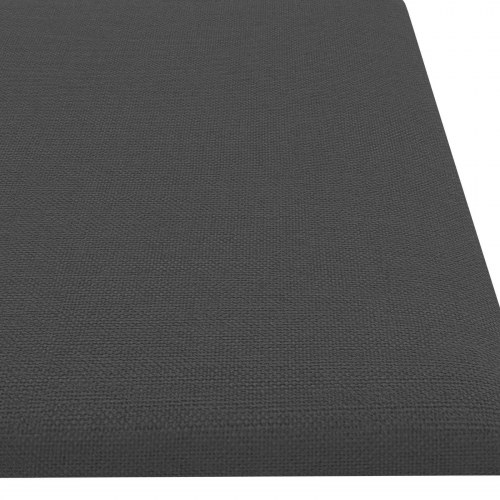 Væghovedgærde - 12 paneler 60 × 15 cm, mørkegrå stof