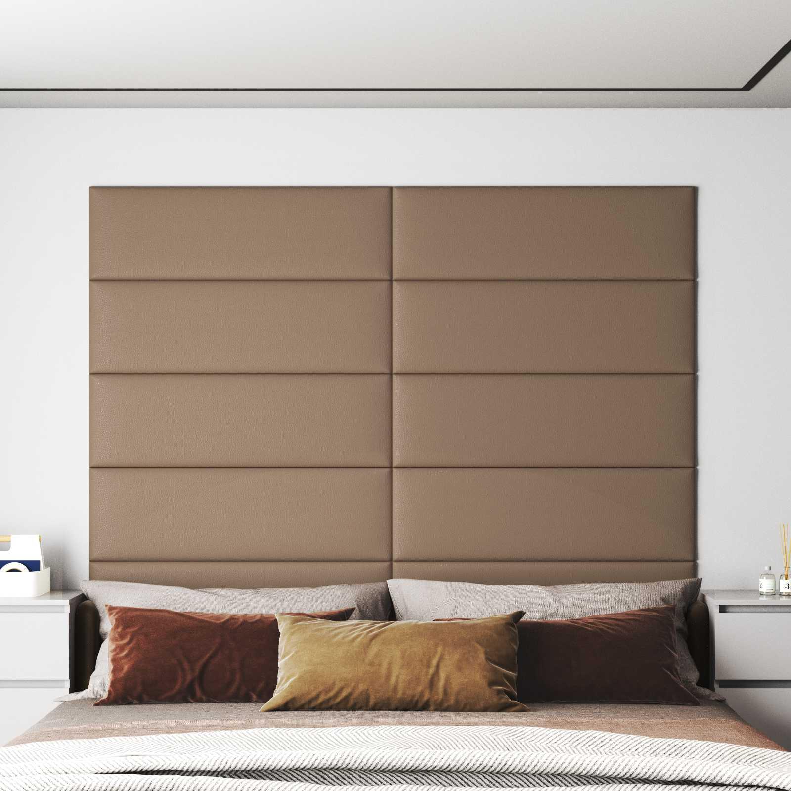 Væghovedgærde - 12 stk i stof, cappuccino, 90 × 30 cm