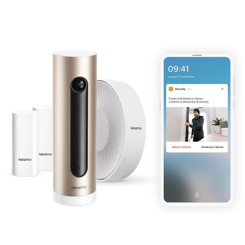 Netatmo Smart alarmsystem med kamera – Wi‑Fi overvågningskamera, sirene og dør/vindue-sensorer