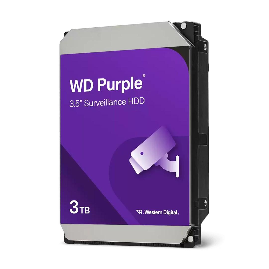 WD Purple 3,5" overvågningsharddisk 3 TB SATA III, 5400 RPM, 128 MB cache billede