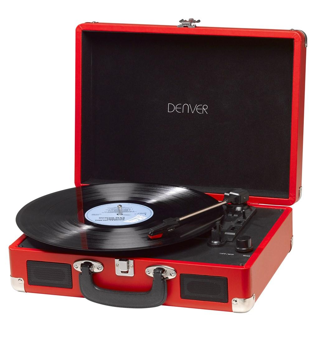 Denver VPL-120 pladespiller - rød kuffertmodel billede