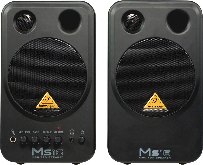 Behringer MS16 – 2‑vejs aktive højttalere til PC, 16 W, sort