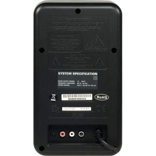 Behringer MS16 – 2‑vejs aktive højttalere til PC, 16 W, sort