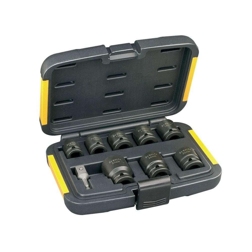 DeWALT DT7507 slagtopnøglesæt - 9 dele, metrisk billede