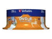 Verbatim DVD-R 4,7 GB - 16x, printbar overflade (25-pakke) billede