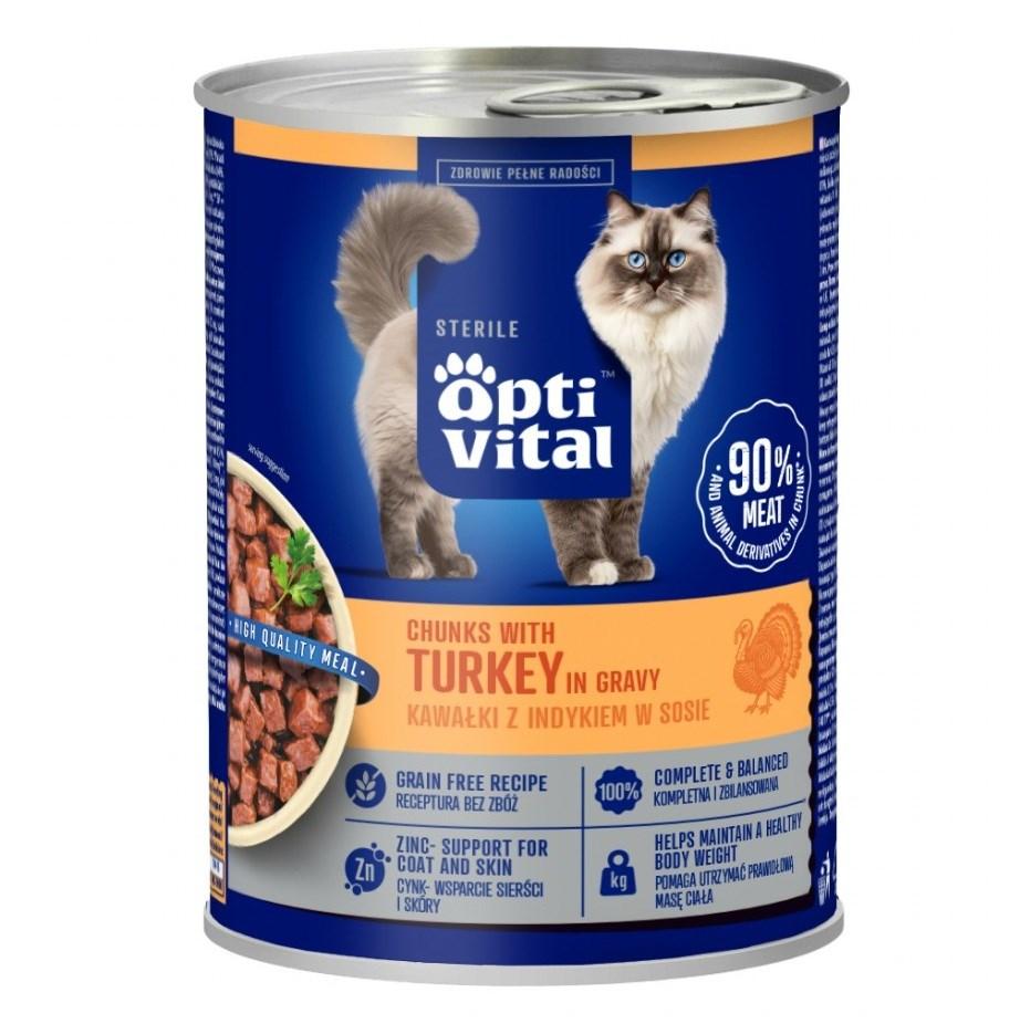 OptiVital Sterile – bidder med kalkun i sauce, vådfoder til kat – 415 g