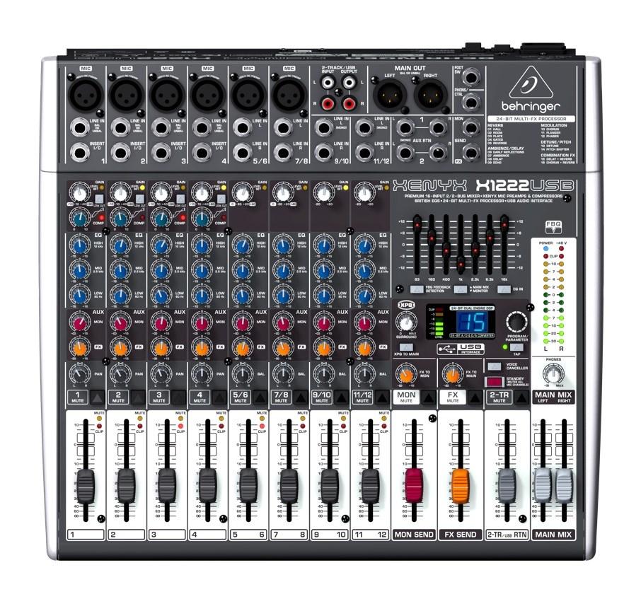 Behringer Xenyx X1222USB – kompakt lydmixer med USB, 4 kanaler