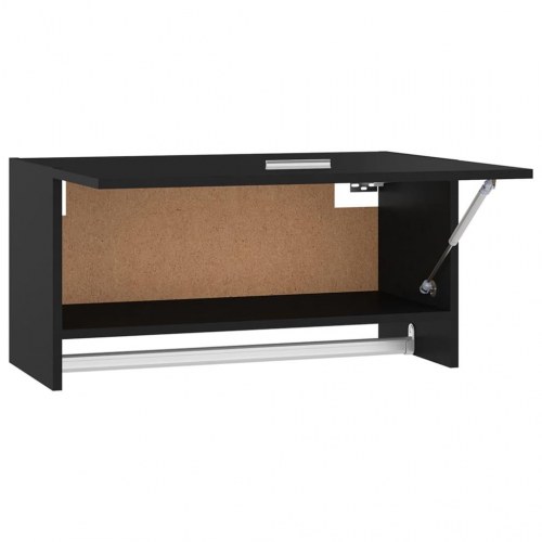 Væghængt garderobeskab 70×32,5×35 cm i sort konstrueret træ
