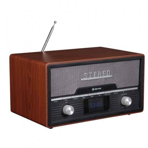 Denver MDA-525DW retro radio med CD, DAB+/FM, Bluetooth - mørk træ
