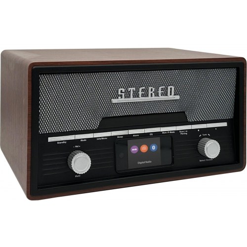 Denver MDA-525DW retro radio med CD, DAB+/FM, Bluetooth - mørk træ