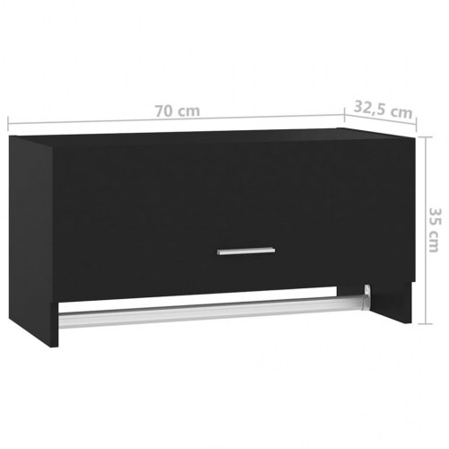 Væghængt garderobeskab 70×32,5×35 cm i sort konstrueret træ