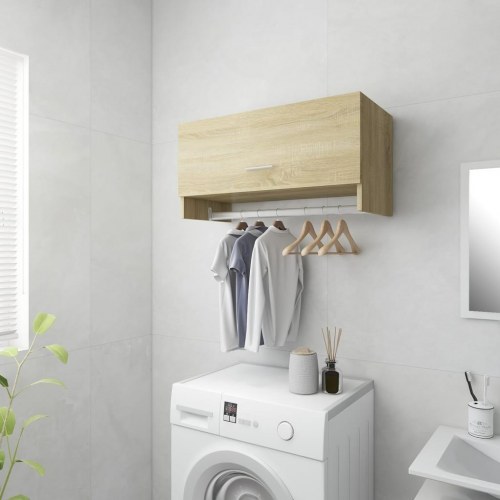 Garderobe 70x32,5x35 cm konstrueret træ sonoma-eg