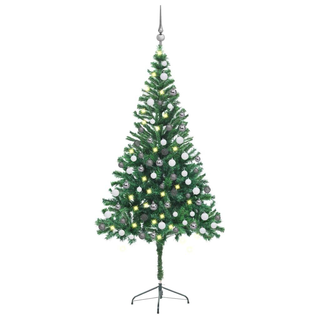 Se Kunstigt juletræ med lys og kuglesæt 180 cm 564 grene hos Boligcenter.dk
