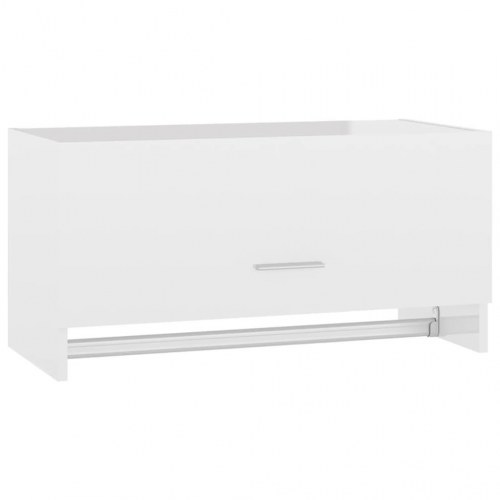Garderobe 70x32,5x35 cm konstrueret træ hvid højglans