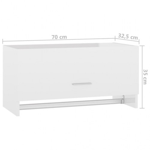 Garderobe 70x32,5x35 cm konstrueret træ hvid højglans