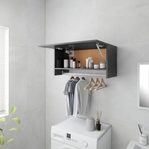 Garderobe 70x32,5x35 cm spånplade grå højglans