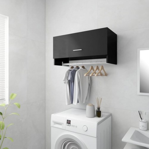 Garderobe 70x32,5x35 cm spånplade grå højglans