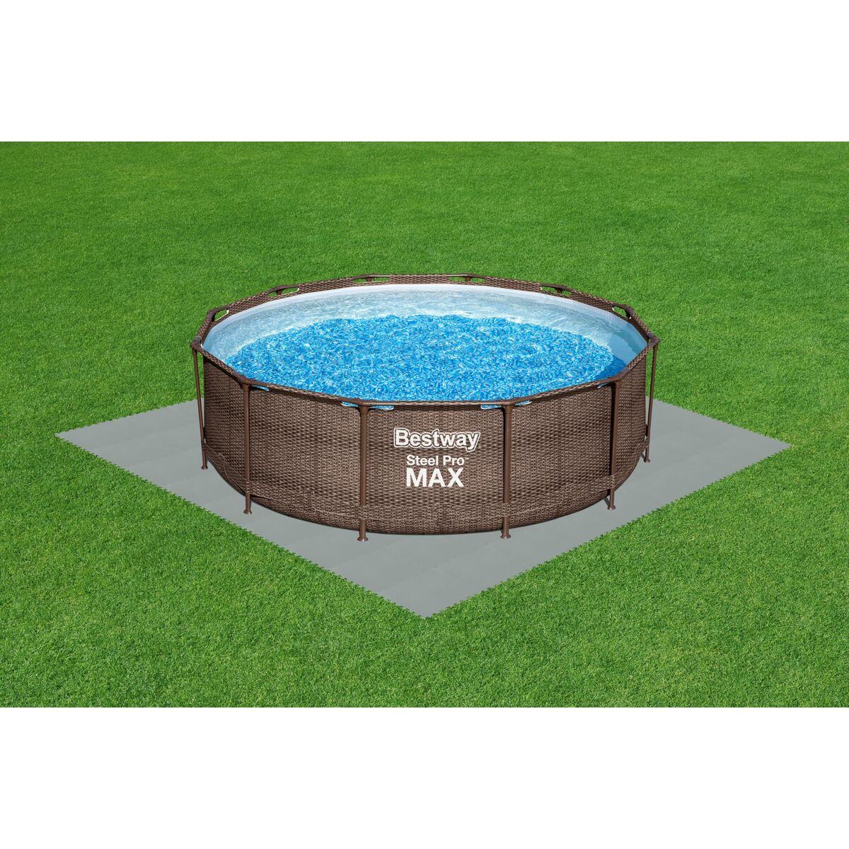 Bestway beskyttelsesgulv til havepool - grå polyethylen, rektangulær billede