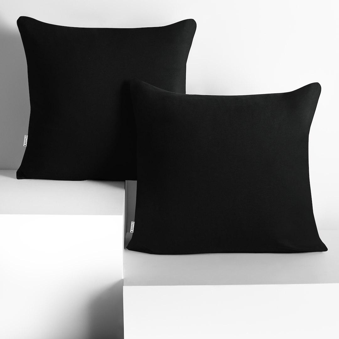 DecoKing Amber pudebetræk 50x50 cm - sort jersey, sæt á 2