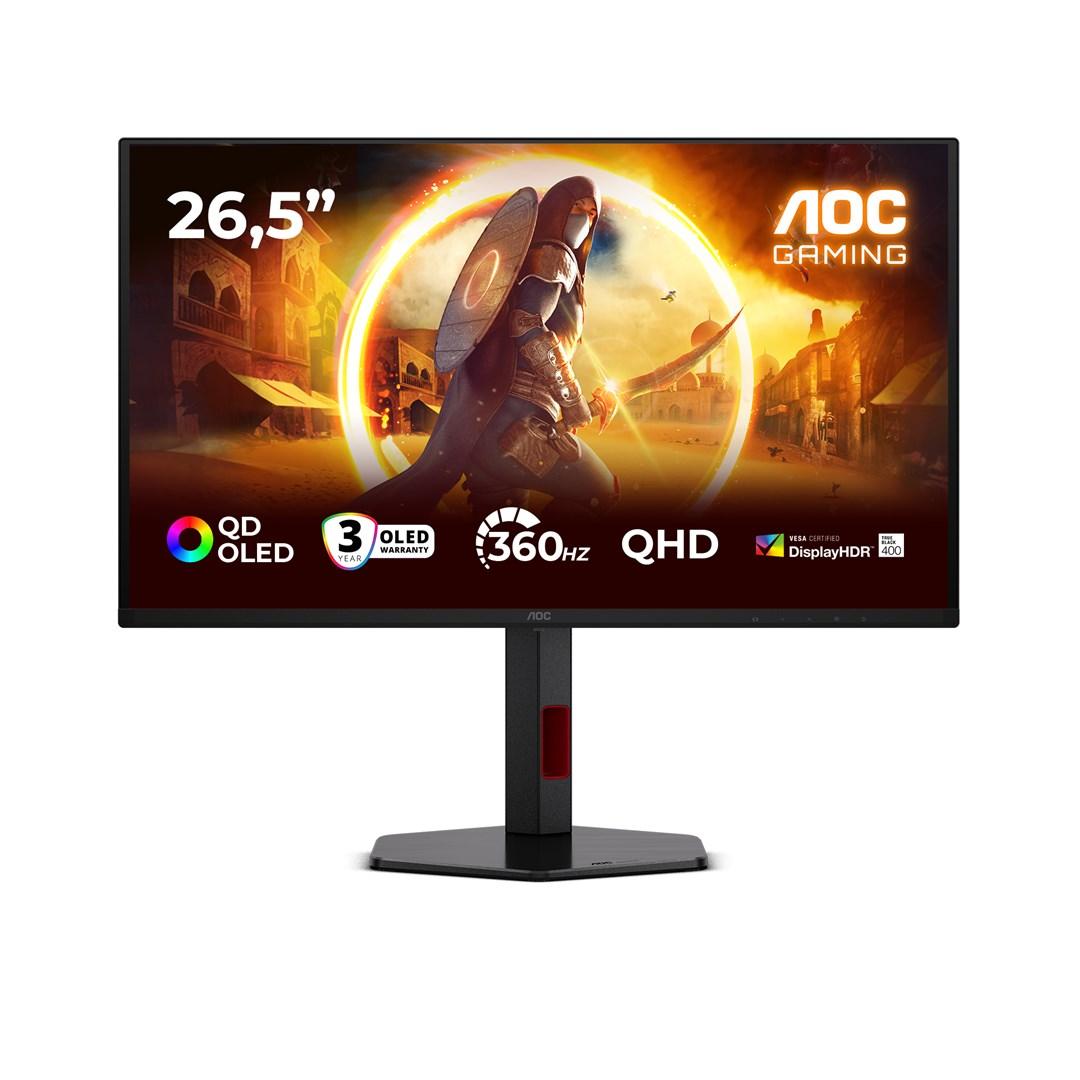 AOC Q27G4SDR 26,5" QHD QD‑OLED gaming‑skærm - Sort/Rød billede