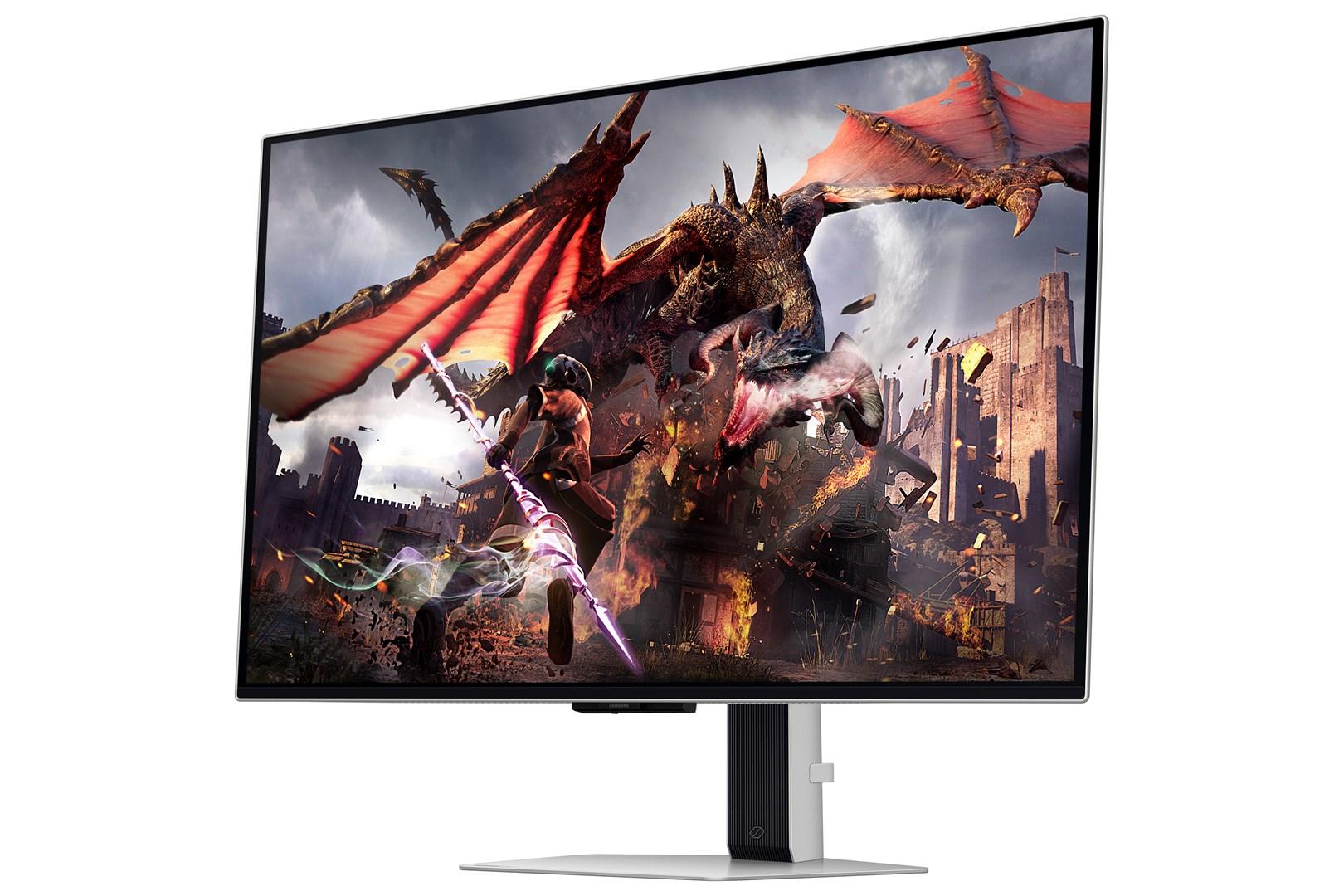 Samsung Odyssey G80SD 32" 4K OLED gaming-skærm - Sølv billede