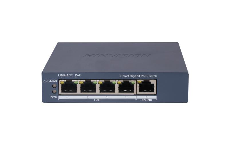 Hikvision DS-3E1505P-EI – administreret Gigabit PoE-switch, grå