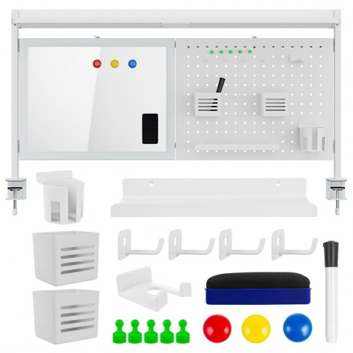Ergo Office ER-301 W bordskærm/organizer med whiteboard - 111,6 cm, hvid, maks. 10 kg