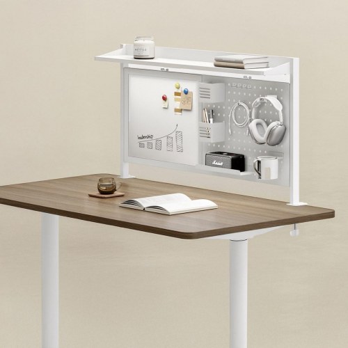 Ergo Office ER-301 W bordskærm/organizer med whiteboard - 111,6 cm, hvid, maks. 10 kg