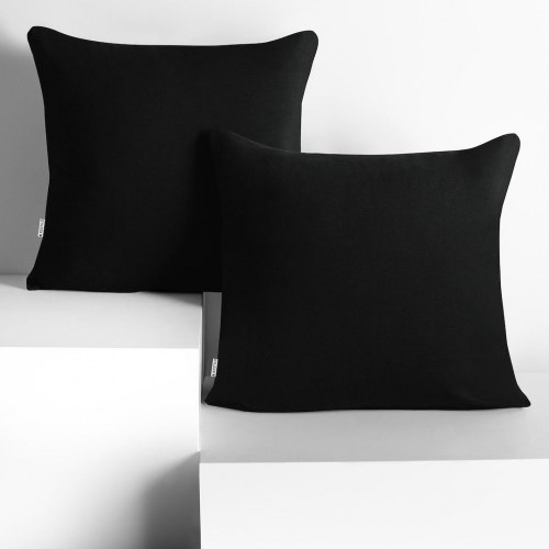 DecoKing Amber pudebetræk 40x40 cm - sort jersey, 2-pak