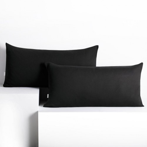 DecoKing Amber pudebetræk 40x120 cm - sort jersey, klassisk stil (2 stk.)