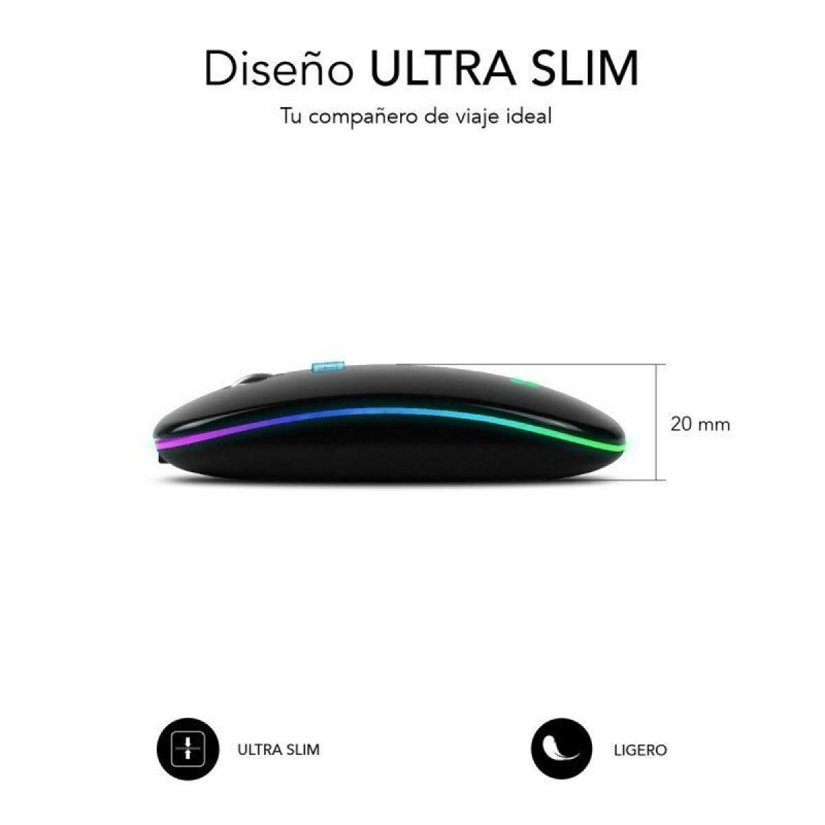 Subblim SUBMO-LDFLAT1 trådløs mus 1600 dpi - Sort