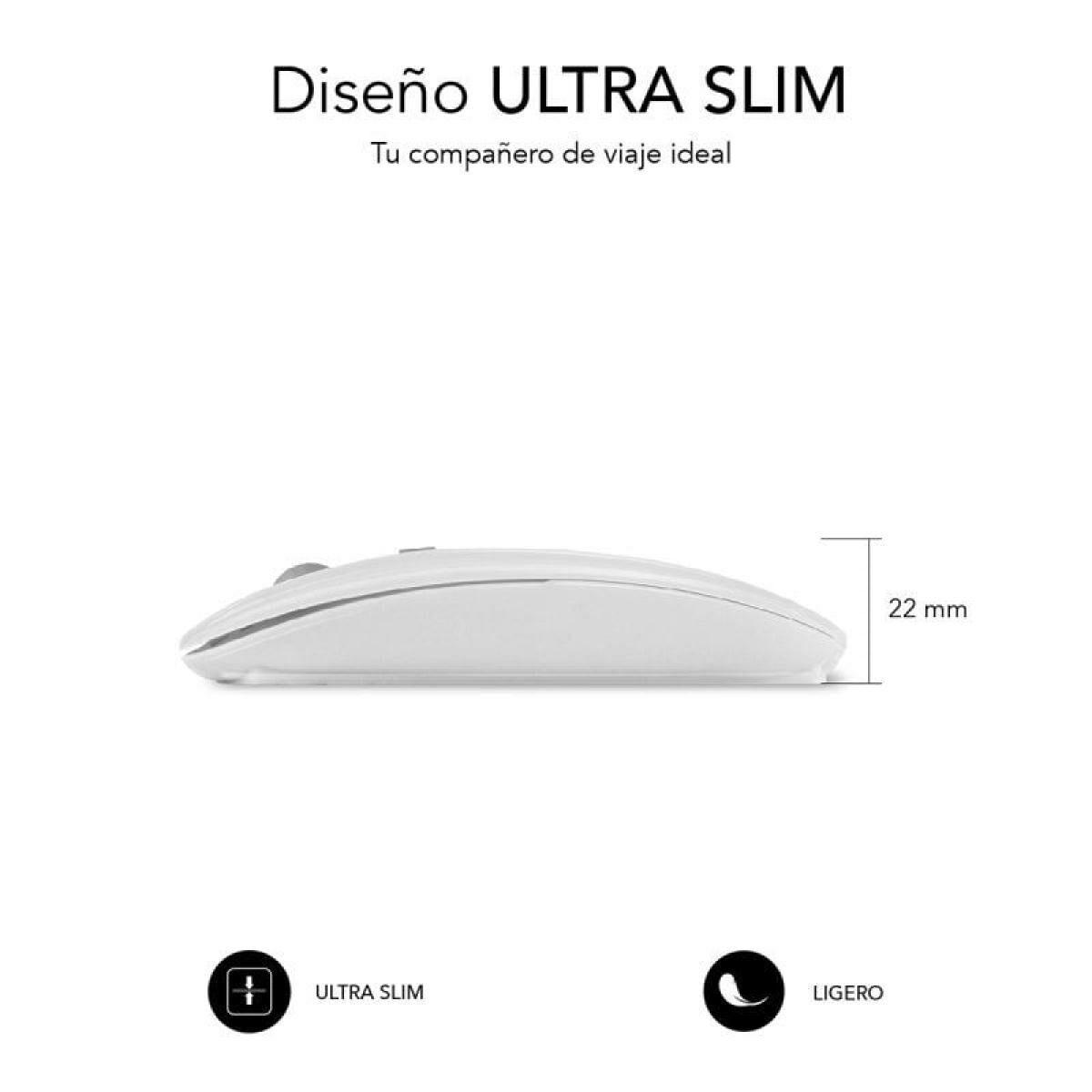 Subblim SUBMO-DFLAT21 trådløs mus - Hvid, 1600 dpi