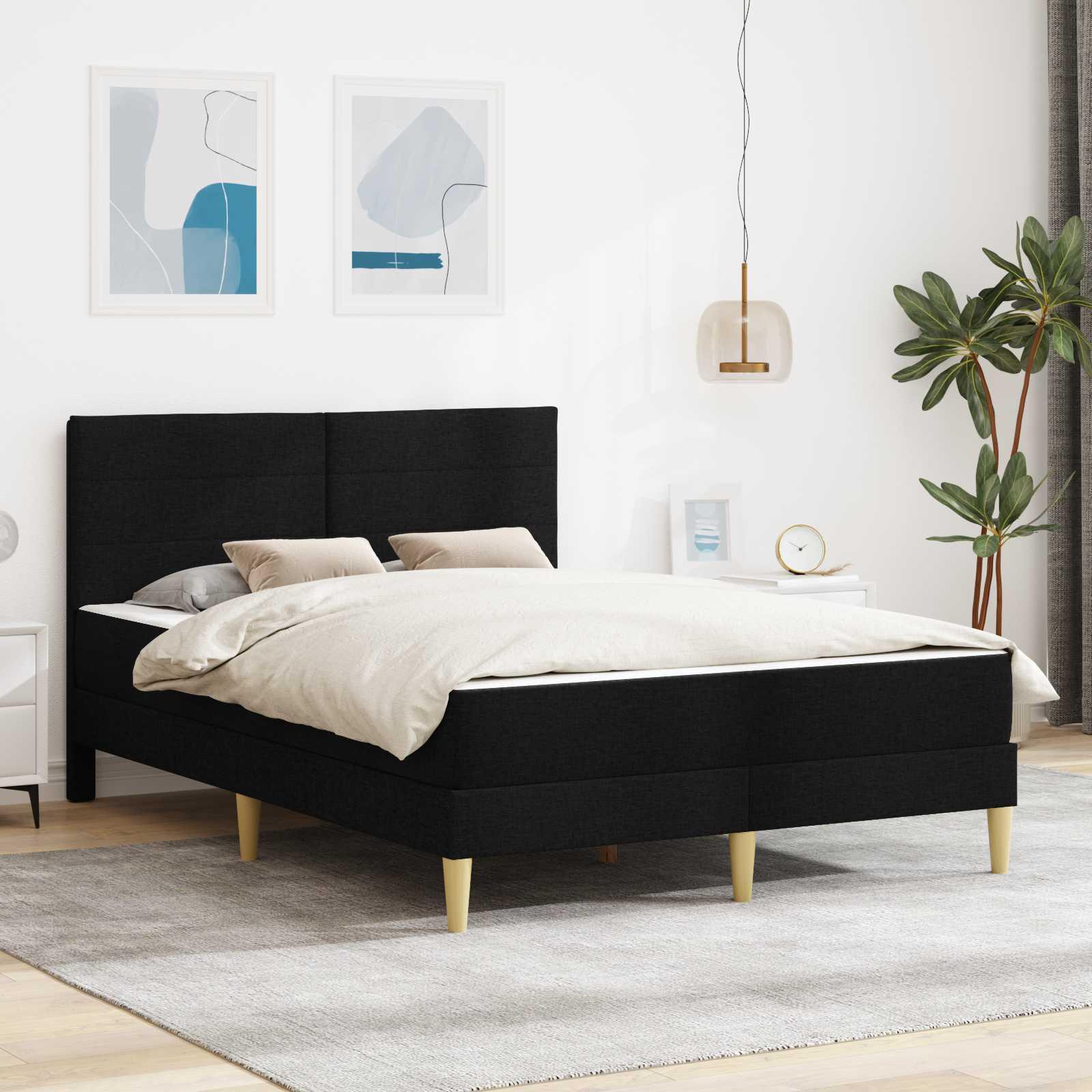 Sengestel Sort 140 x 190 cm Polyester