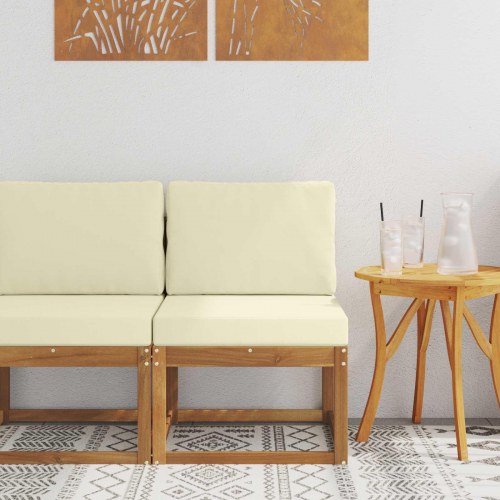 Udendørs Mellem Sofa Massivt Akacietræ Naturfarvet