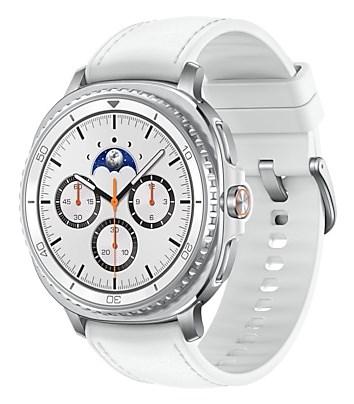 Samsung Galaxy Watch8 Classic 46 mm – sølv, AMOLED, Wi‑Fi + GPS