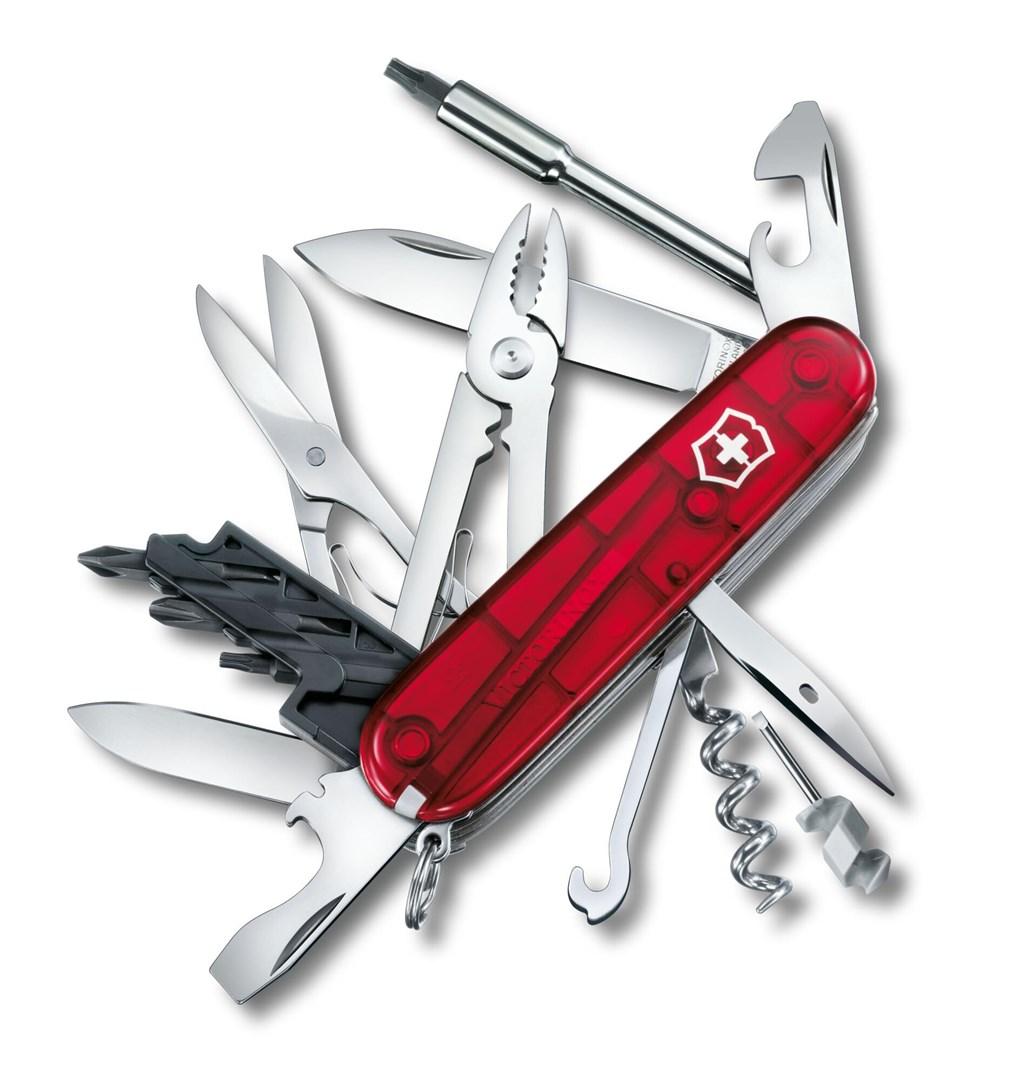 Victorinox CyberTool M lommekniv - rød transparent billede