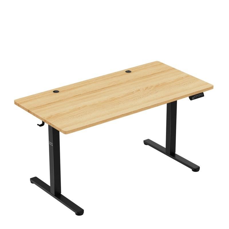 MARK ADLER Electric desk Leader 7.3 Craft – elektrisk hæve-/sænkebord 140 × 70 cm, sort stel/ træbordplade