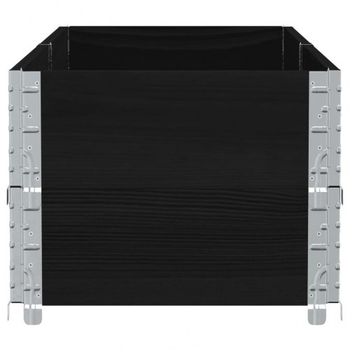 Plantekasse 150 x 50 cm i massivt fyrretræ - sort