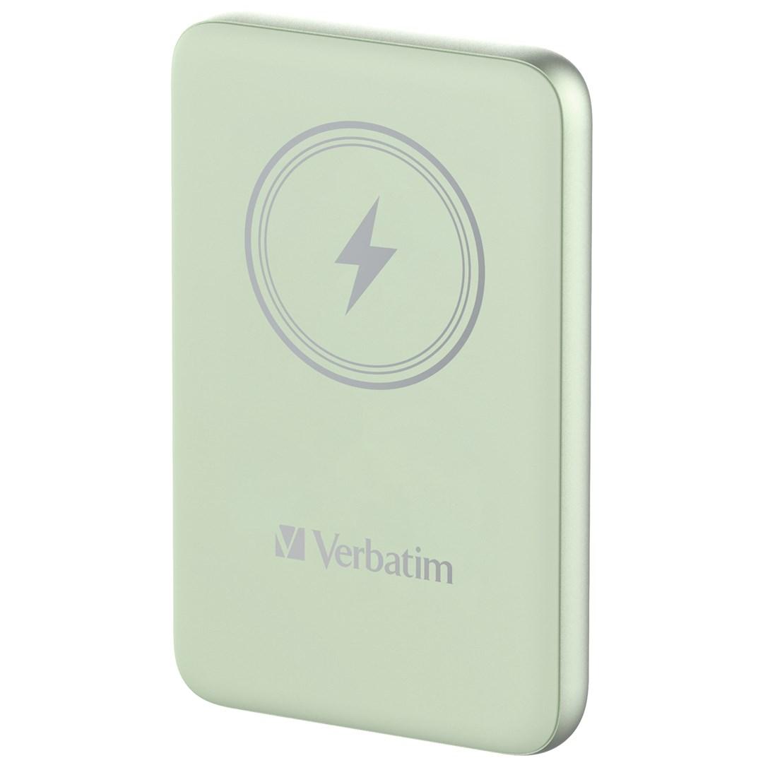 Verbatim Charge ’n’ Go magnetisk trådløs powerbank 10.000 mAh - grøn billede