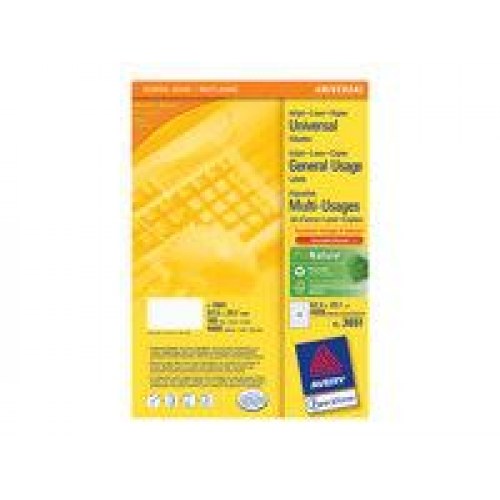 Avery Dennison universallabels - ANSI A Letter 216 × 279 mm, 200 ark, skinnende hvid
