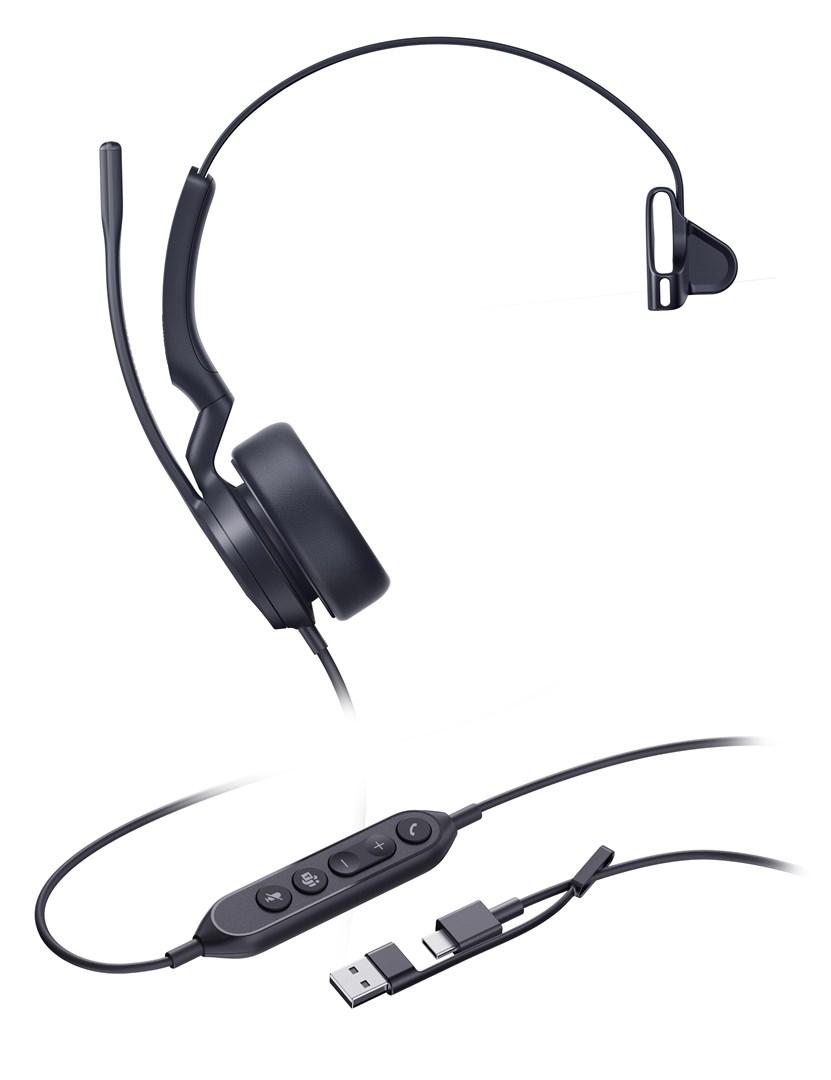 Yealink UH44 Mono Teams USB-C/A headset - kablet kontorheadset billede