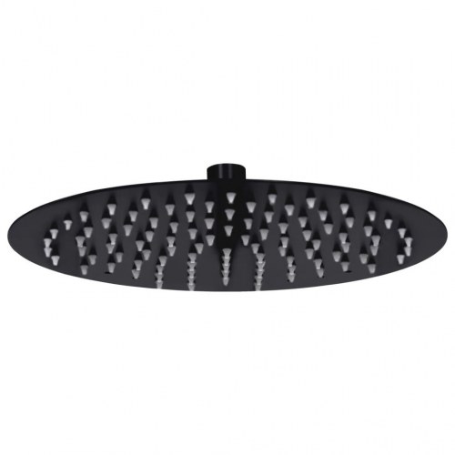 Regnbrusehoved i rustfrit stål 25 cm rund - sort