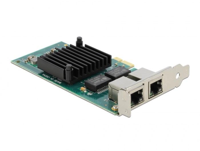 DELOCK PCIe x1 netværkskort - 2 x RJ45 Gigabit LAN i350