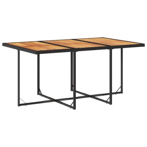 Spisebordssæt til haven 11 dele med hynder polyrattan sort