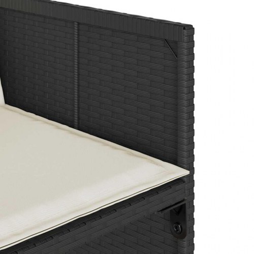 Spisebordssæt til haven 11 dele med hynder polyrattan sort