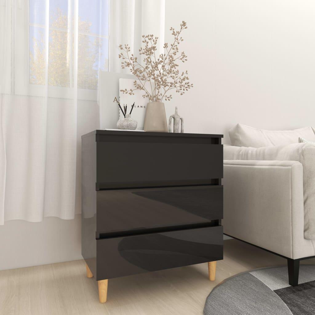 vidaXL skænk 60x35x69 cm konstrueret træ sort højglans