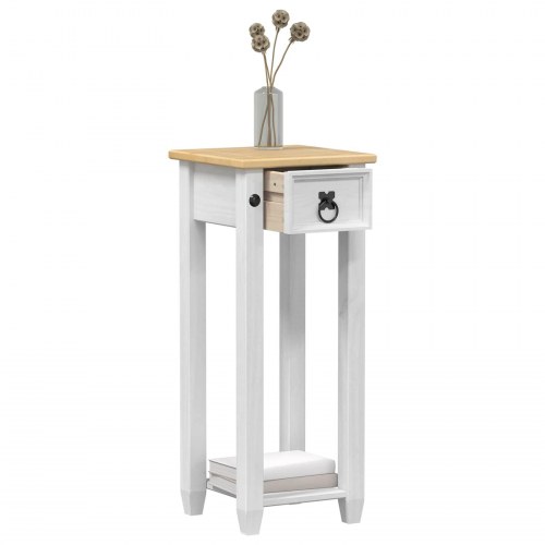 Planteholder Hvid 30 x 30 x 73 cm Massiv fyrretræ