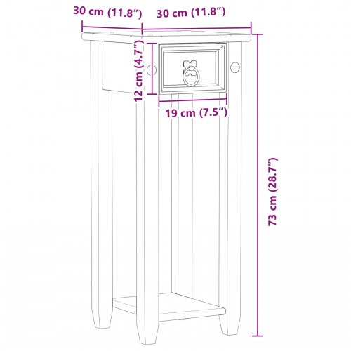 Planteholder Hvid 30 x 30 x 73 cm Massiv fyrretræ